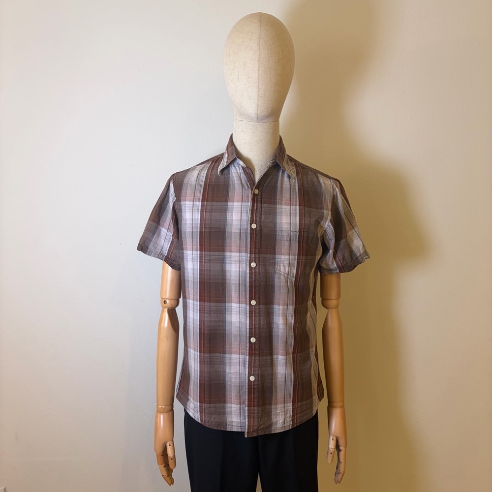 Sonoma Life + Style Men's Plaid Short Sleeve Button Down Shirt - Small
